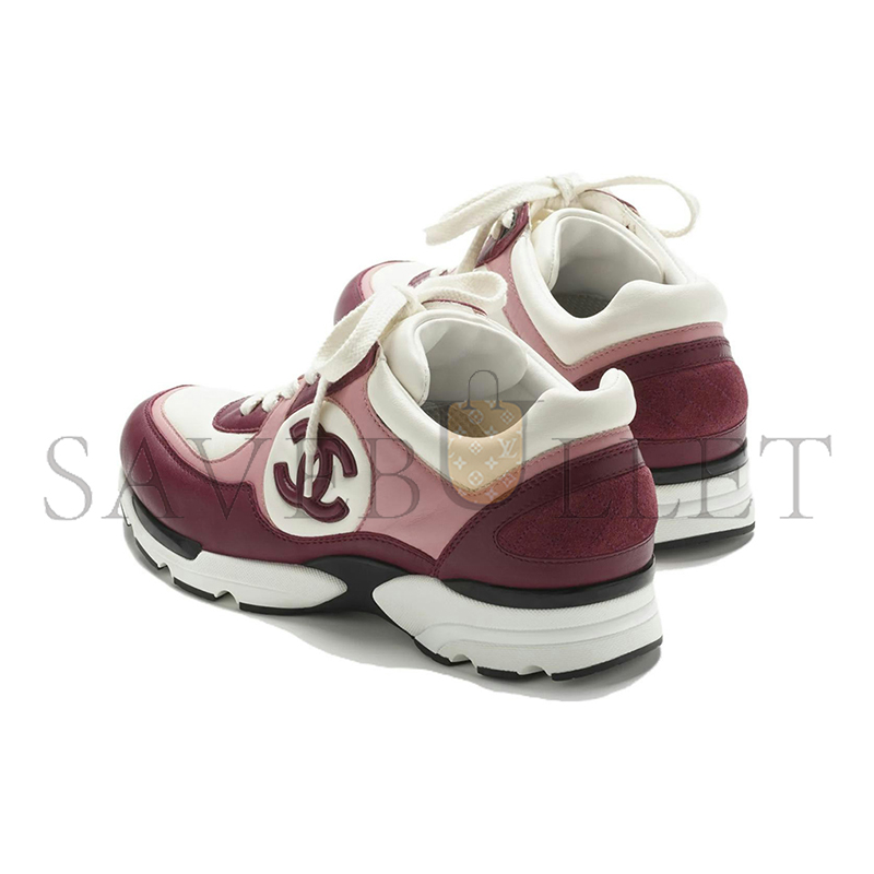 CHANEL LOW TOP LACE-UP 'LIGHT BURGUNDY' G45333